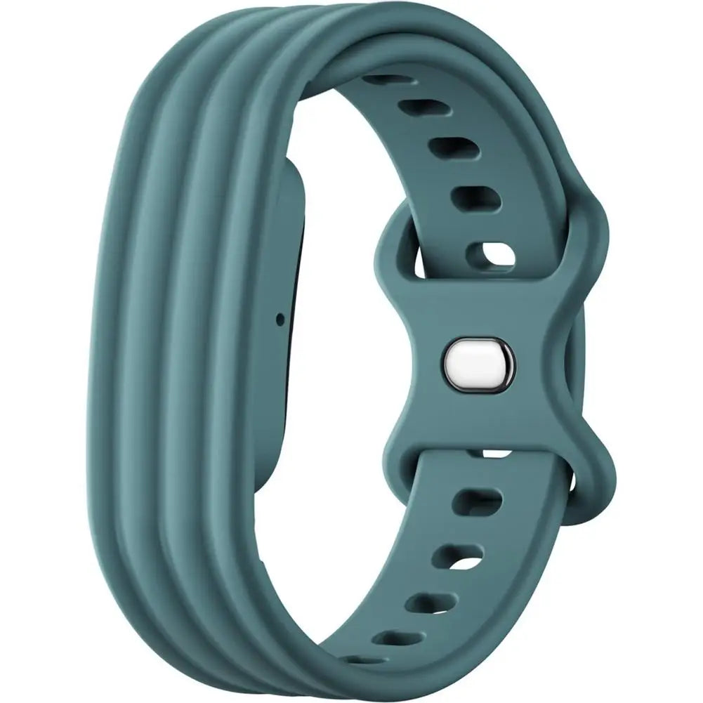 Silicone Watch Band for Google Fitbit Air – Butterfly Buckle Smartwatch Band SWANS Teal Silver