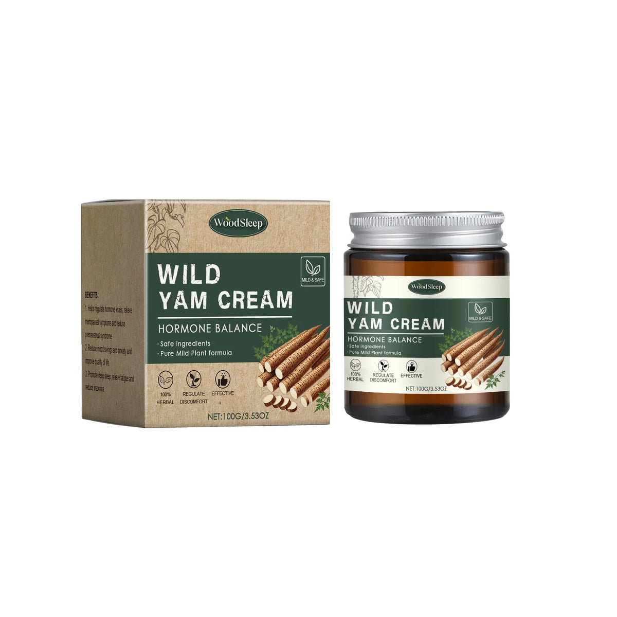 Wild Yam Cream – Balancing Moisturizing Body Balm 60g | WOODSLEEP Body Balm Cream SWANS 100g boxed