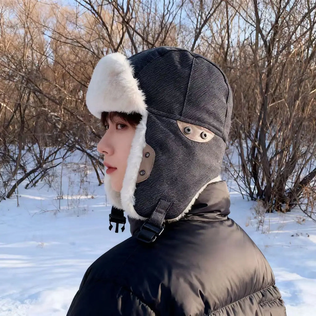 Women's Windproof Winter Knit Hat with Warm Ear Flaps | FAITOLAGI Winter Ear Flap Hat SWANS