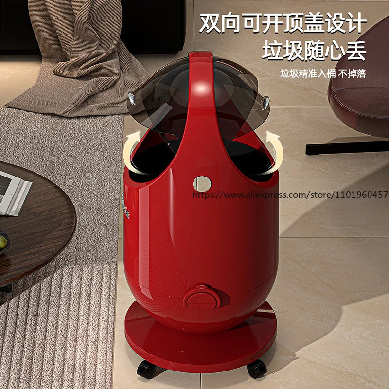 SWANS Rolling Trash Bin with Lid & Wheels – Stylish Home Waste Can Rolling Trash Bin SWANS