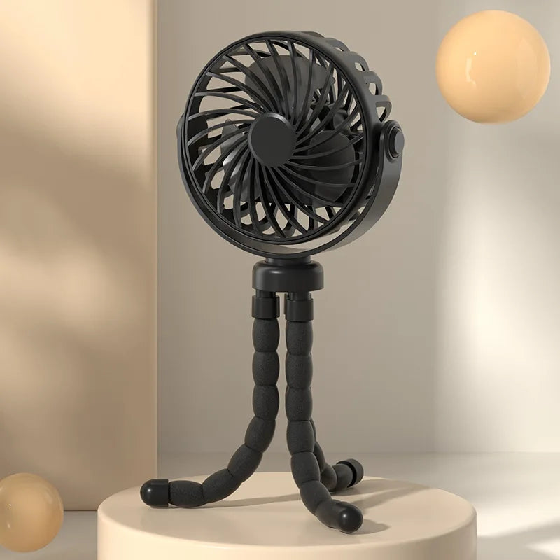 SWANS Bladeless USB Rechargeable Stroller & Neck Fan – Black Portable Bladeless Fan SWANS black