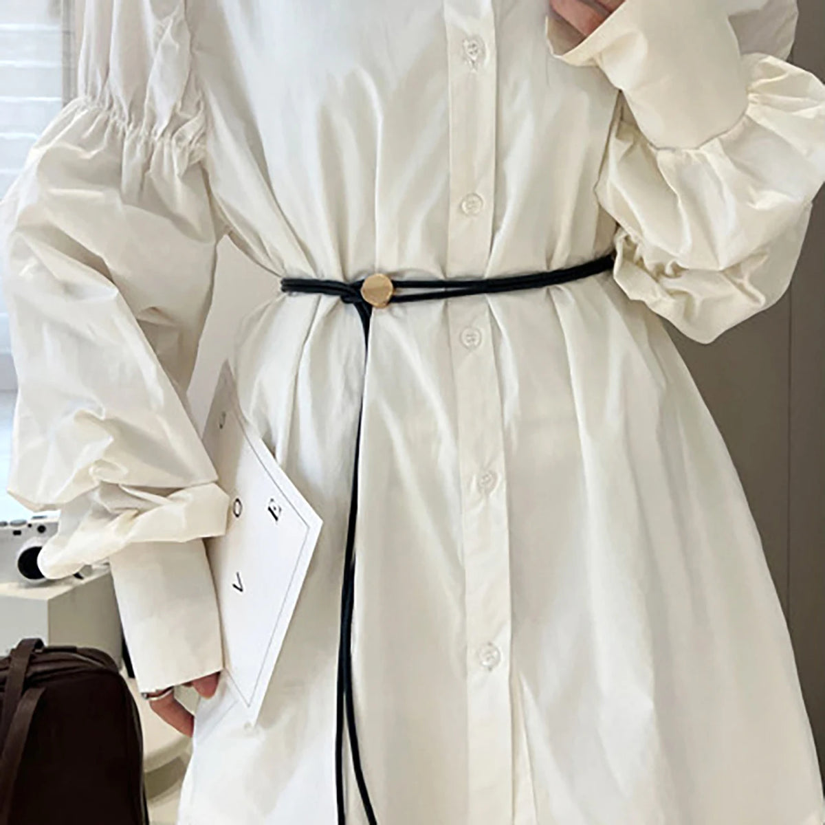 Women's PU Leather Rope Knot Thin Waist Belt – Solid Color Women's Waist Belt SWANS