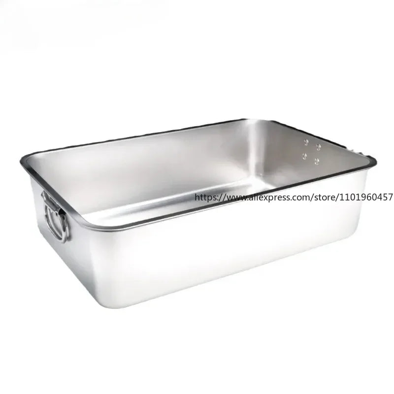 SWANS 304 Stainless Steel Deep Tray with Handle – BBQ & Kitchen Stainless Steel Tray SWANS