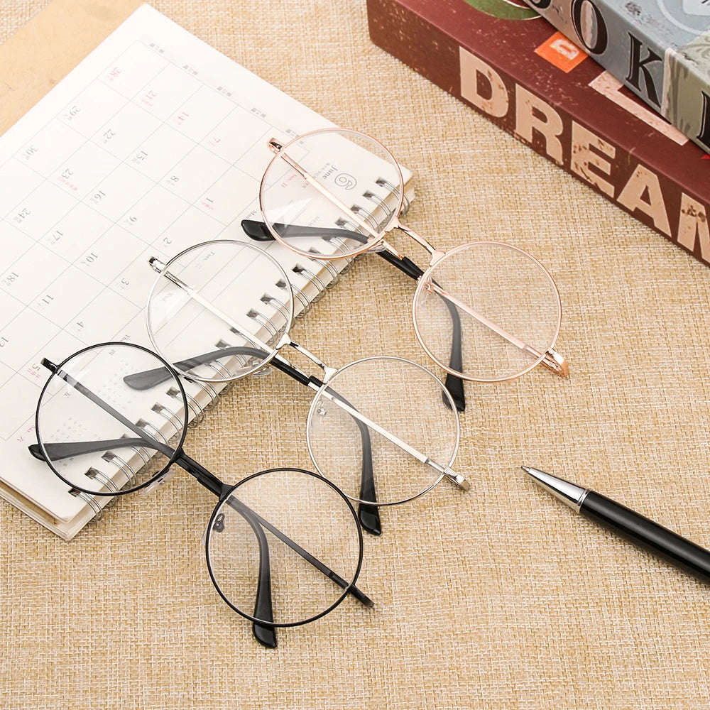 Round Vintage Myopia Glasses Unisex | -1.0 to -4.0 Prescription Eyeglasses SWANS