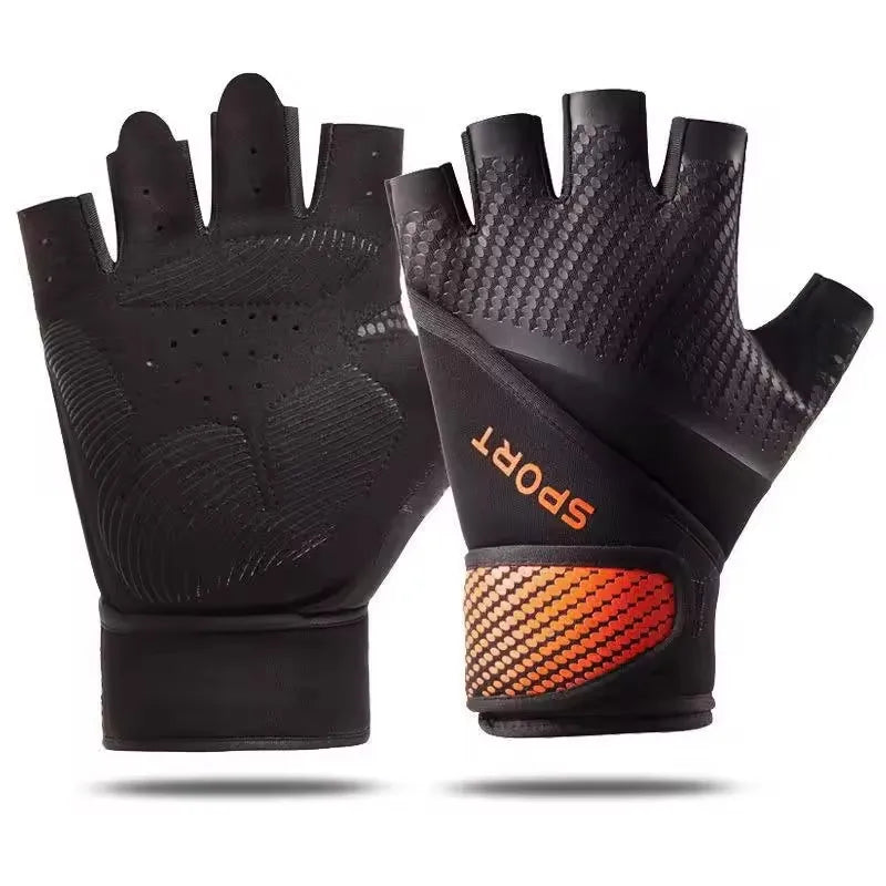 Workout Gloves Wrist Wrap – Palm Protection & Extra Grip Workout Gloves SWANS Orange L