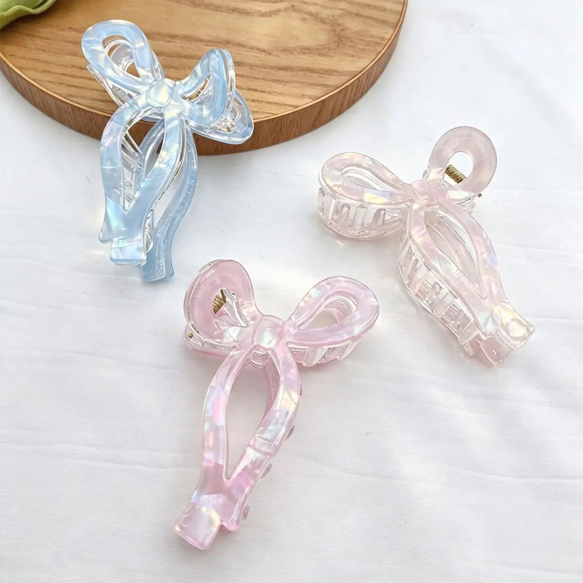 Women's Bow Hair Claw Clip – Acetate Luxury Headdress Bow Hair Claw Clip SWANS 3 PCS LHFSZS