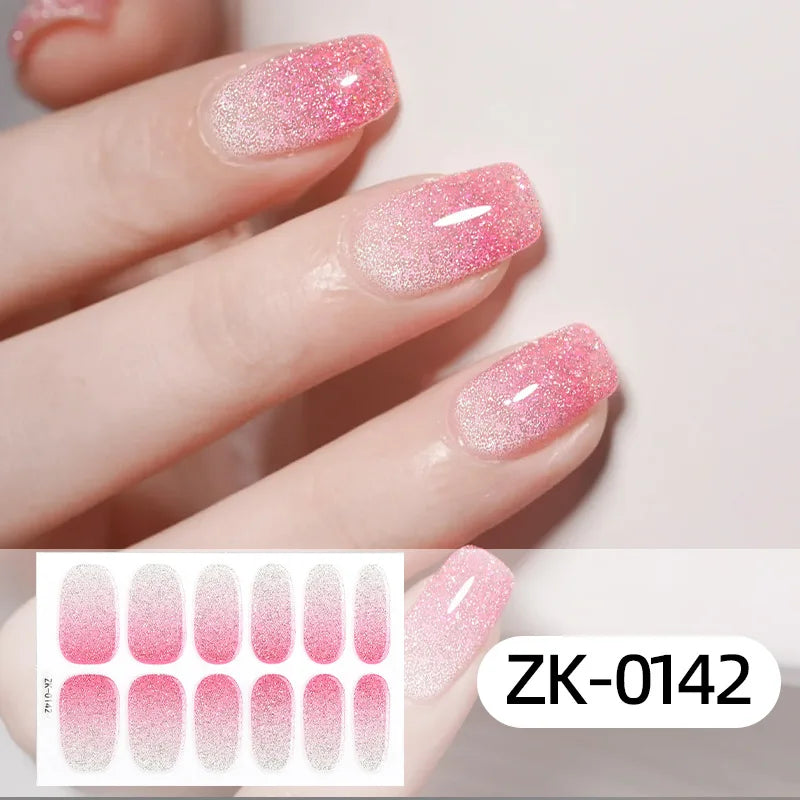 Waterproof Gradient Glitter Nail Stickers – Self-Adhesive Art Nail Art Stickers SWANS ZK-0142