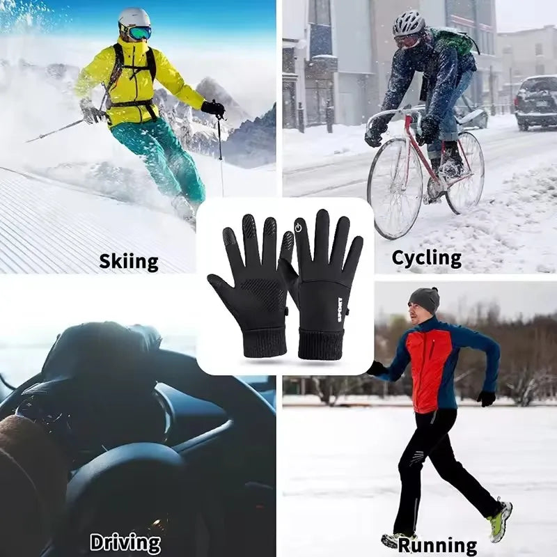 Waterproof Windproof Fleece Cycling Gloves | Touch Screen Winter Sports Gloves SWANS