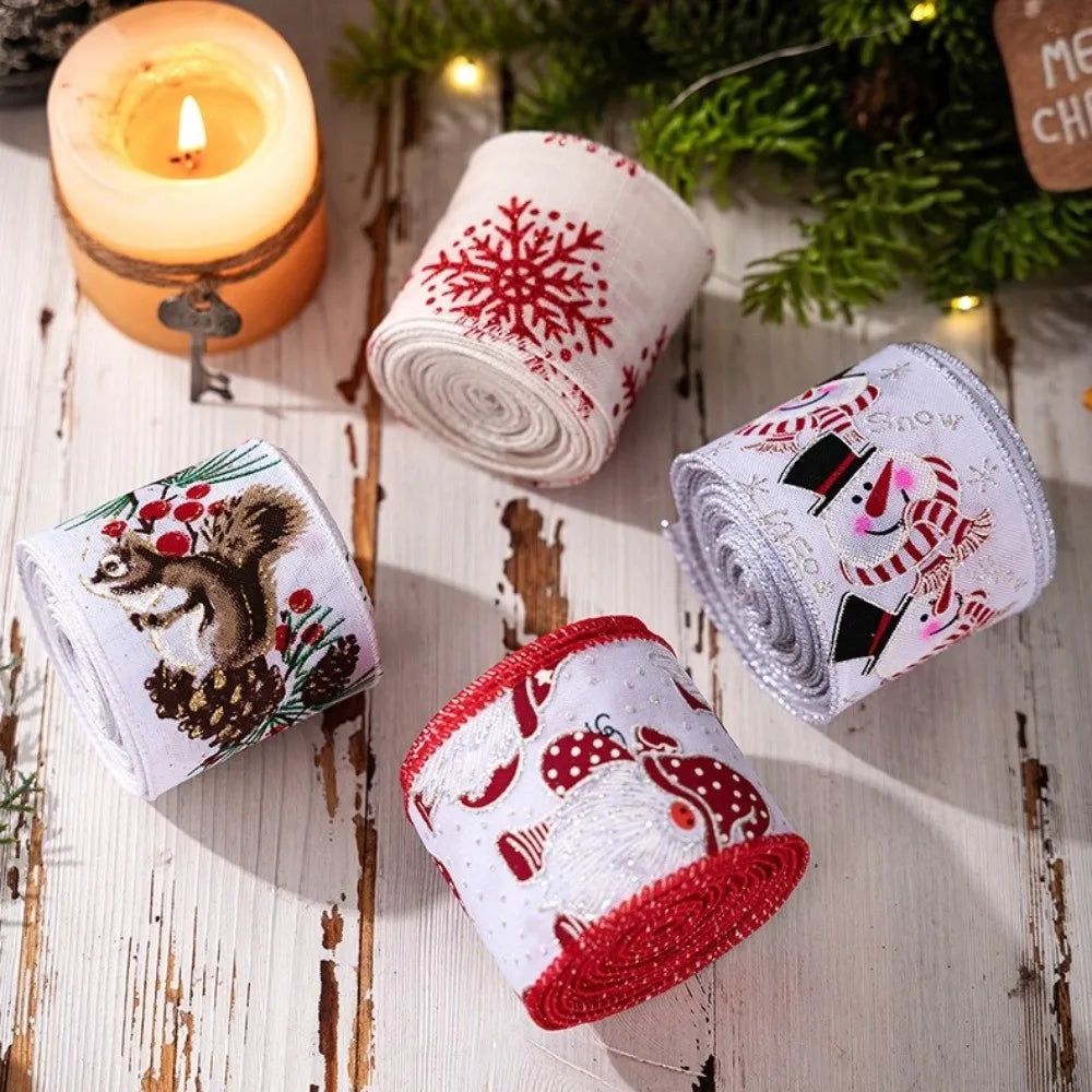 Imitation Linen Christmas Ribbon – Burlap Bow & Wreath DIY Christmas Craft Ribbon SWANS