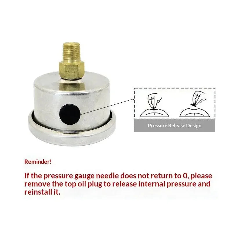 0–15 PSI Liquid-Filled Pressure Gauge 40mm 1/8" NPT | Fuel & Hydraulic Pressure Gauge SWANS