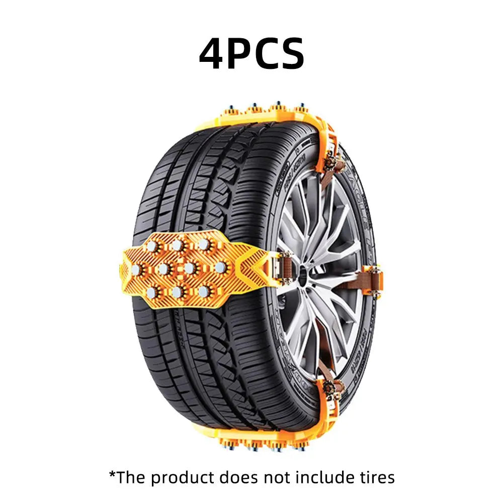 Universal Snow Tire Chains – Non-Slip Traction for SUV & Truck Snow Tire Chains SWANS Yellow-4pcs