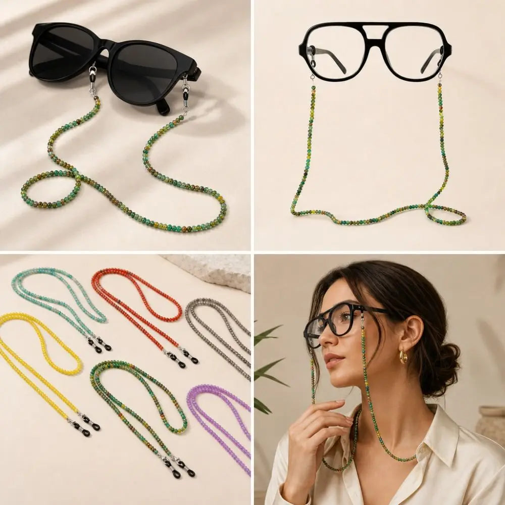Vintage Glass Bead Eyeglass Chain – Unisex Glasses Lanyard Eyeglass Chain SWANS