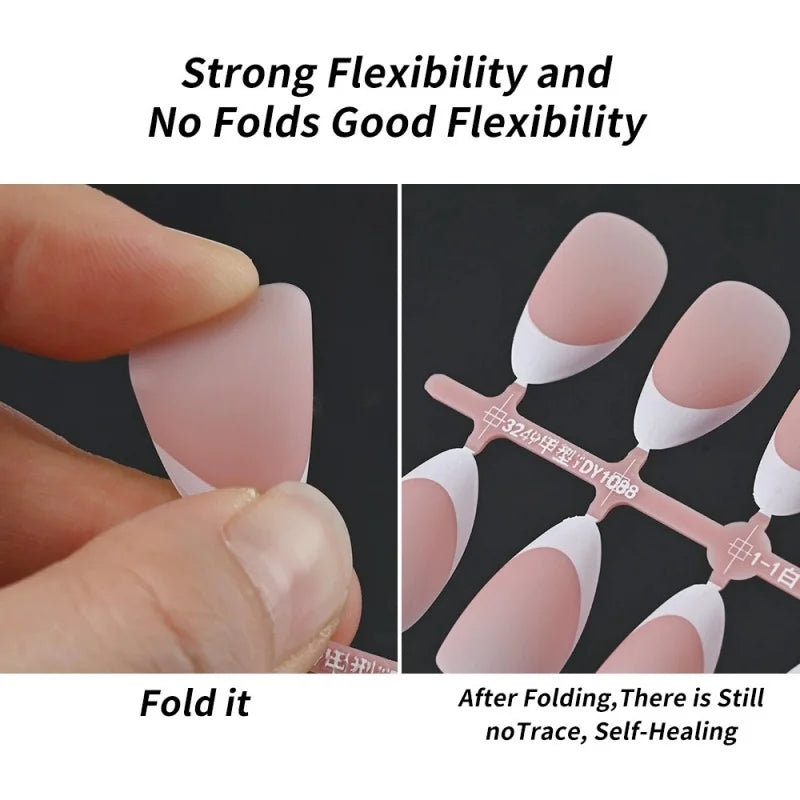 150-Pack French Matte False Nails – Nude Pink Ballet Tips False Nail Tips SWANS