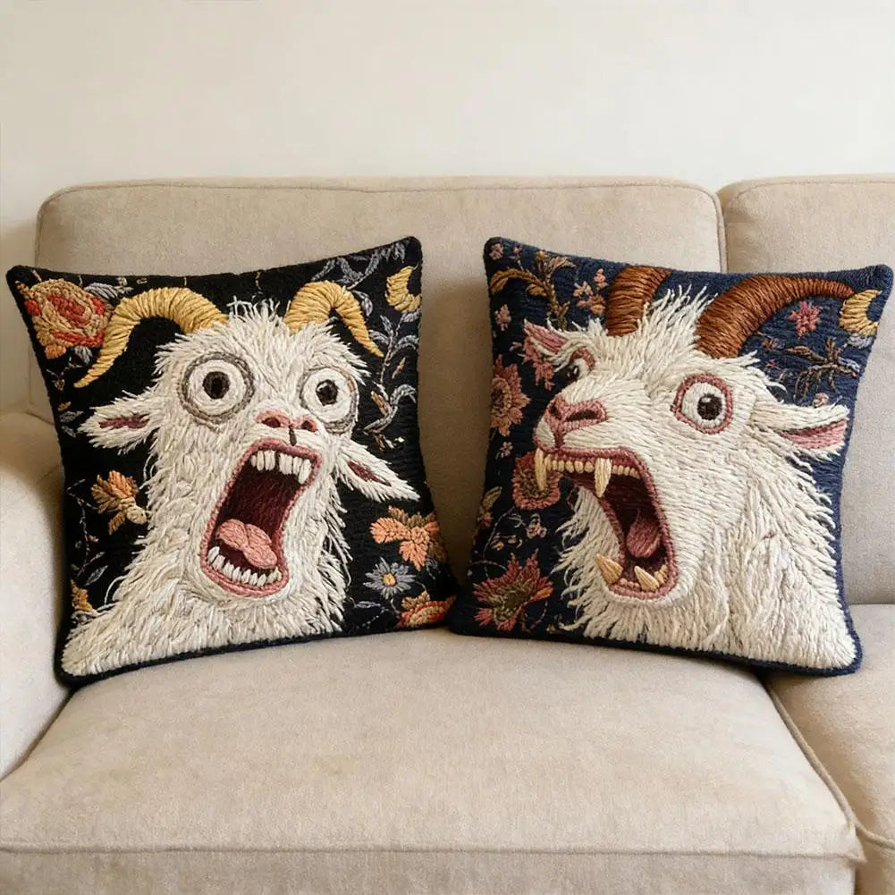 Screaming Goat Cushion Cover 18x18 Soft Plush Pillow 2-Pack Decorative Pillow Cover SWANS