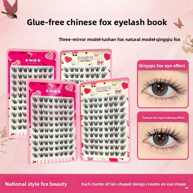 Self-Adhesive Cluster False Eyelashes – 20 Rows Fluffy Wispy False Eyelashes SWANS