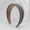 Retro Layered Leather Headband with Clip for Women Hair Headband SWANS 1 pc grey
