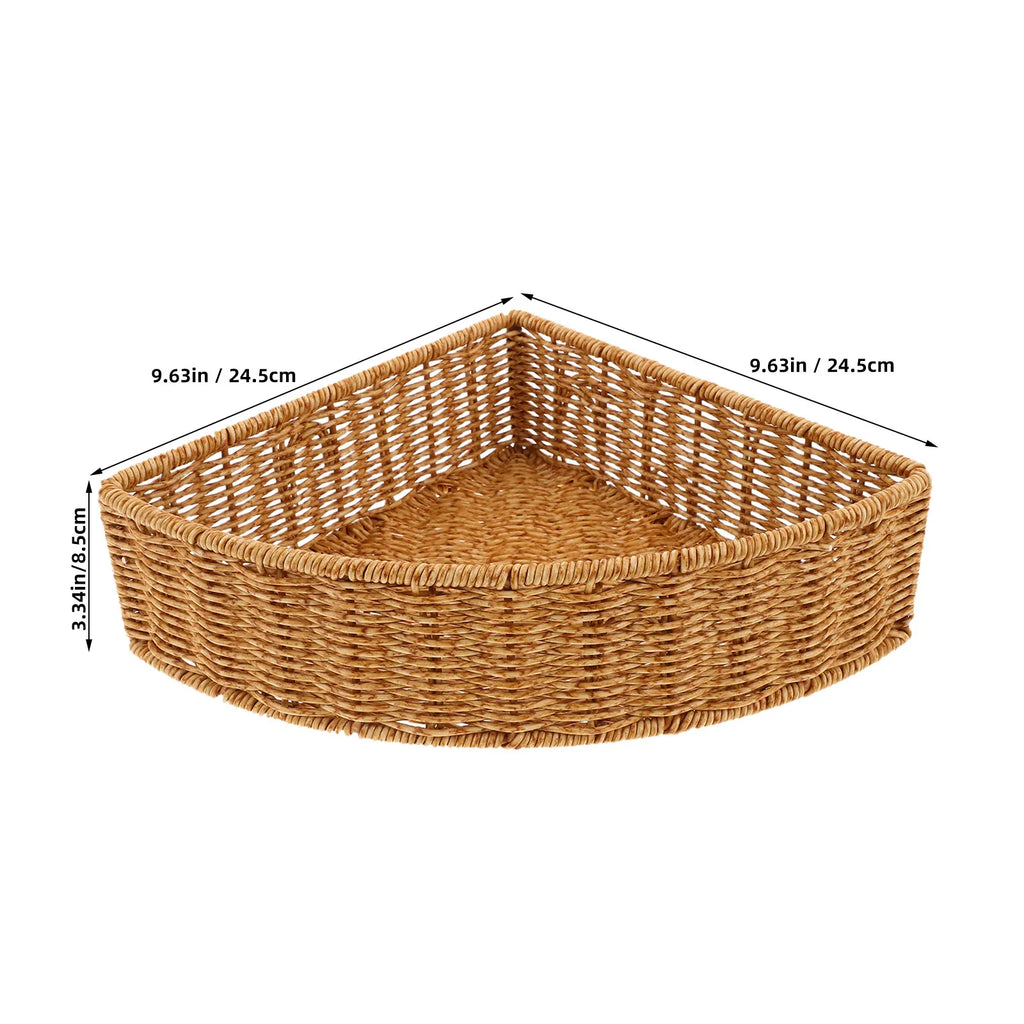2-Pack Triangle Corner Storage Baskets – Bathroom & Kitchen Organizer Corner Storage Basket SWANS