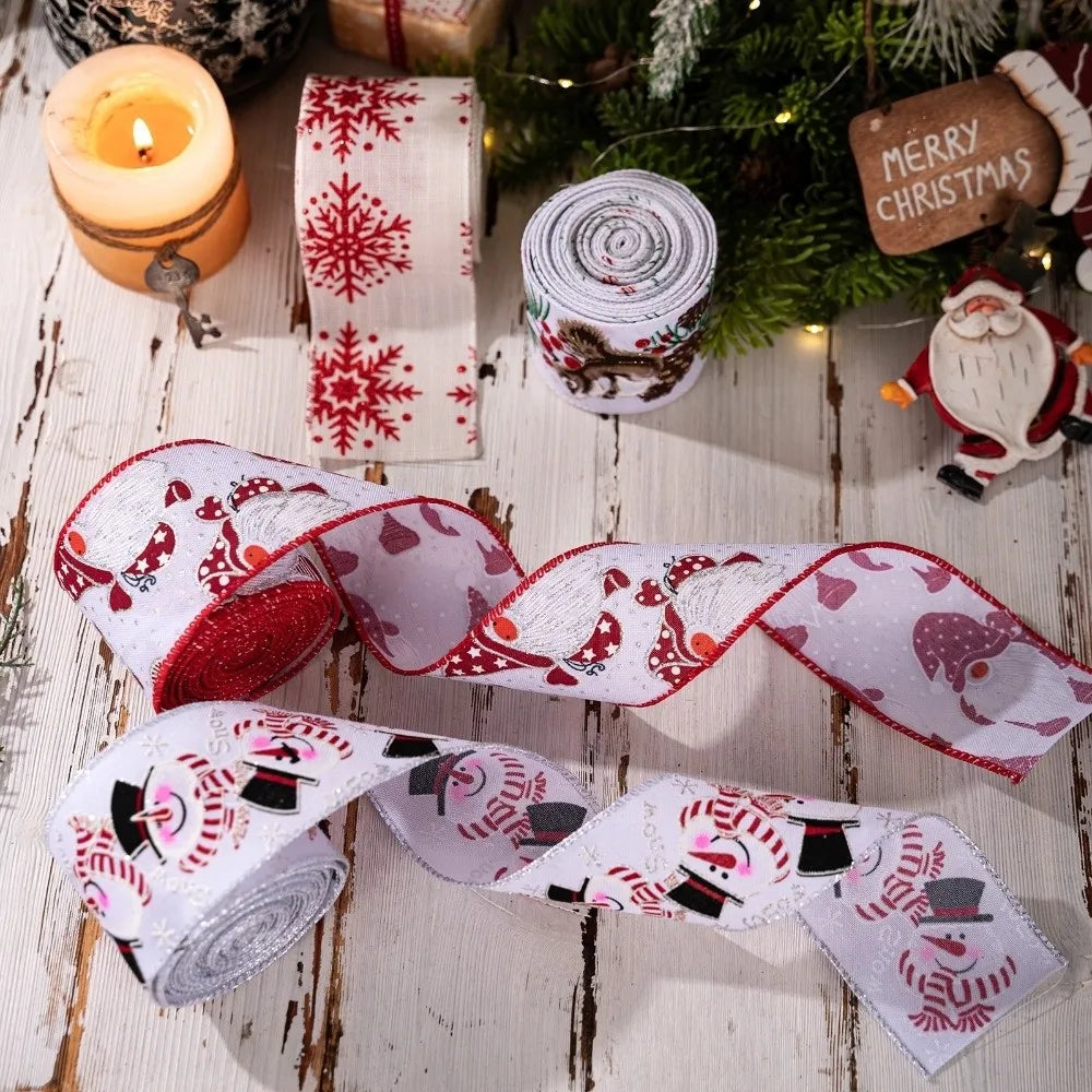 Imitation Linen Christmas Ribbon – Burlap Bow & Wreath DIY Christmas Craft Ribbon SWANS