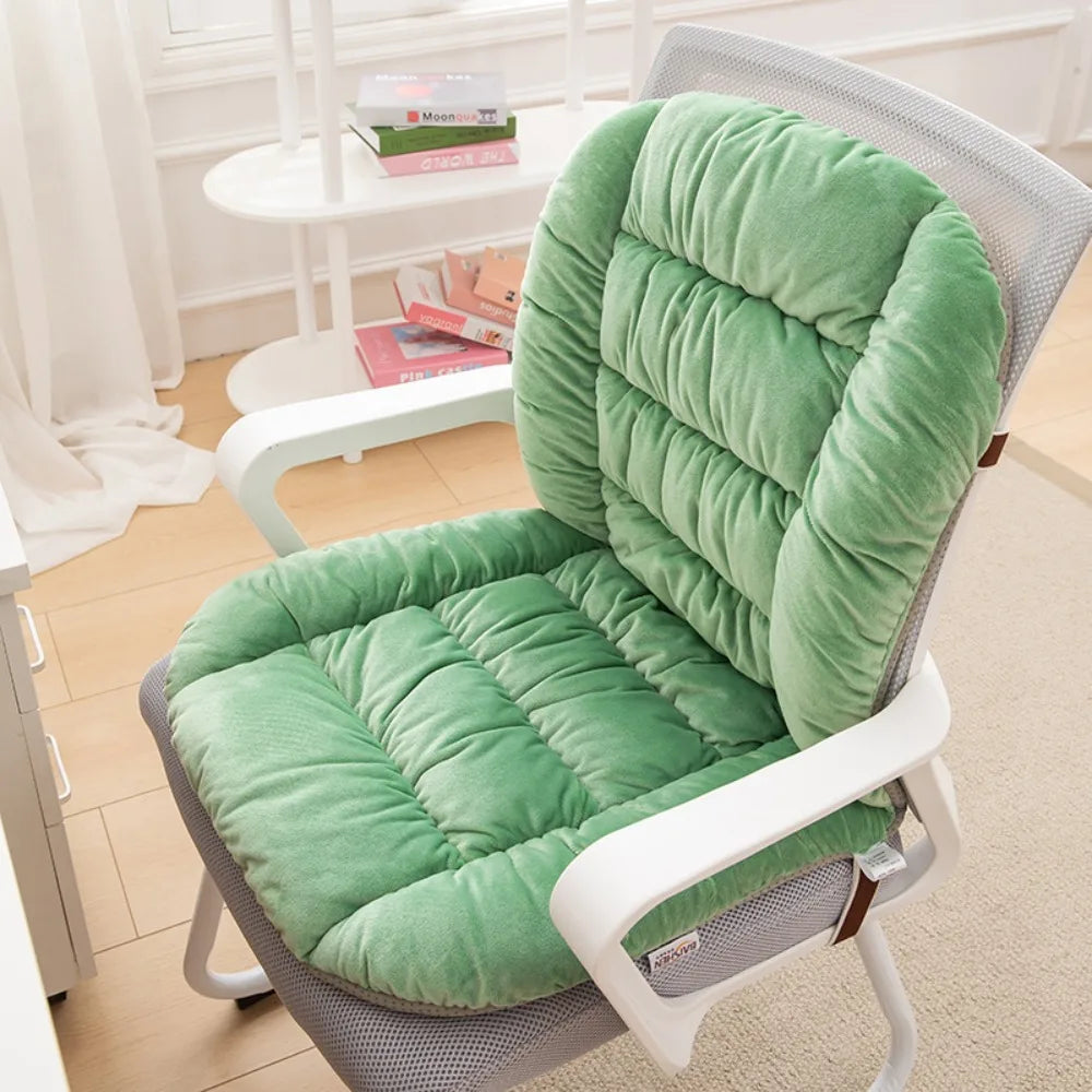 Velvet Thickened Office Chair Cushion – Warm Tufted Seat Pad Chair Seat Cushion SWANS Green