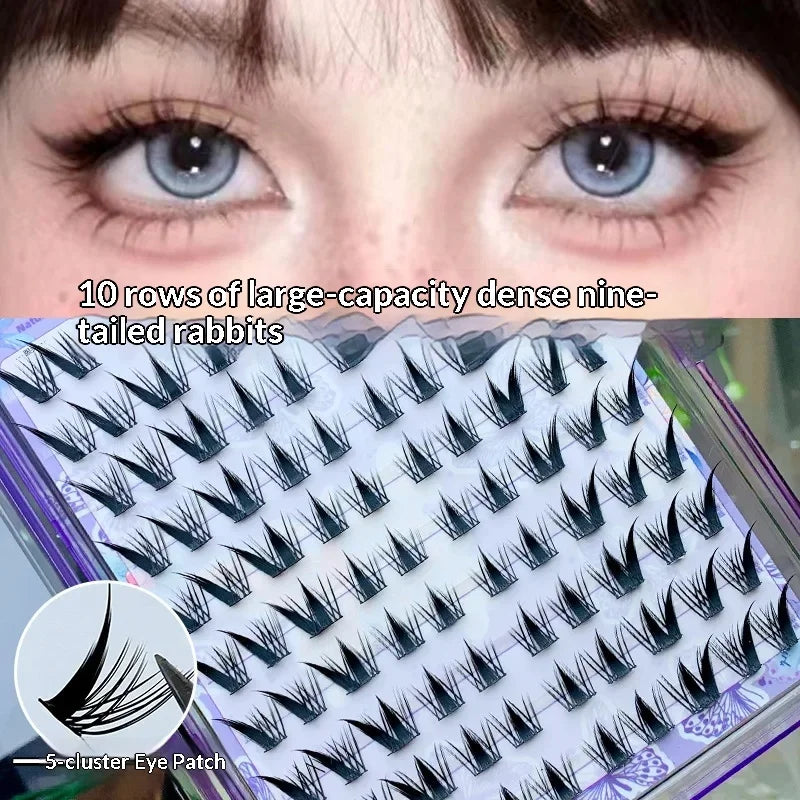 Self-Adhesive False Eyelashes – Fluffy Winged Fox Eye Lashes False Eyelashes SWANS