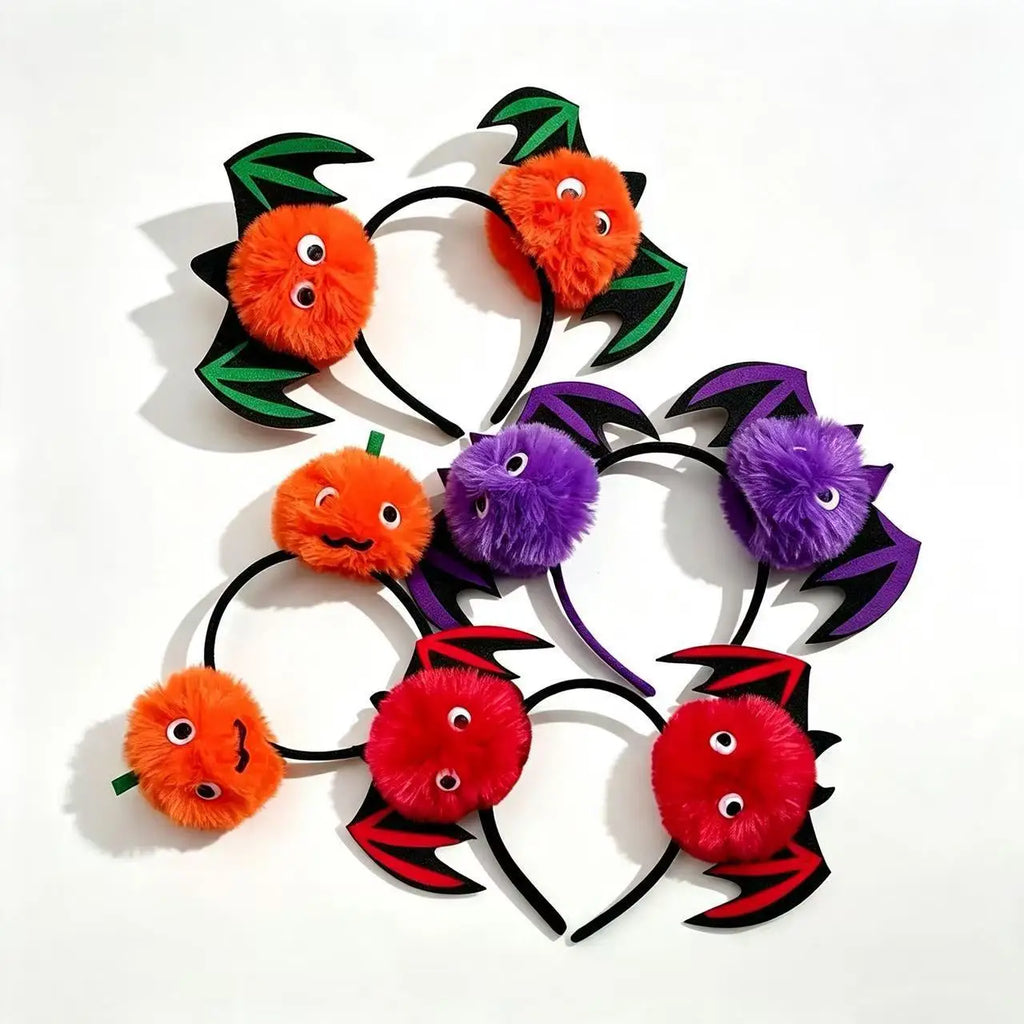 Halloween Bat Wing Monster Eyeball Pom Pom Headband Costume Headband SWANS
