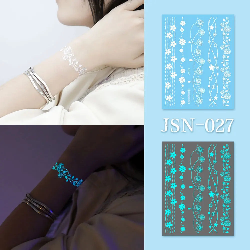 Luminous Glow Temporary Tattoo Stickers – Face, Arm & Body Temporary Tattoo Sticker SWANS 27
