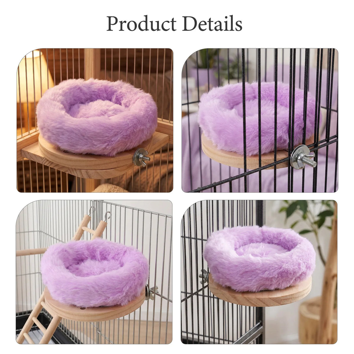Bird Cage Hammock Nest – Hanging Cuddle Hut for Parrots Bird Cage Nest SWANS