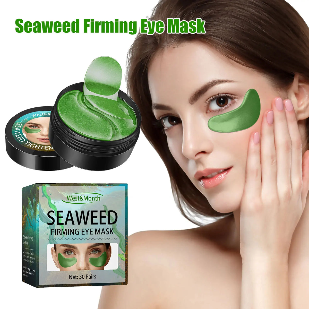 West Month Seaweed Eye Mask – Moisturizing Gel Patches 60pc Eye Gel Patches SWANS
