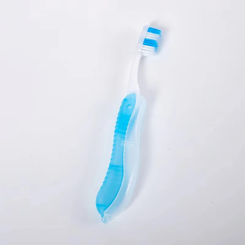 SWANS Travel Folding Toothbrush – Portable Collapsible Cover Travel Toothbrush SWANS Light Blue