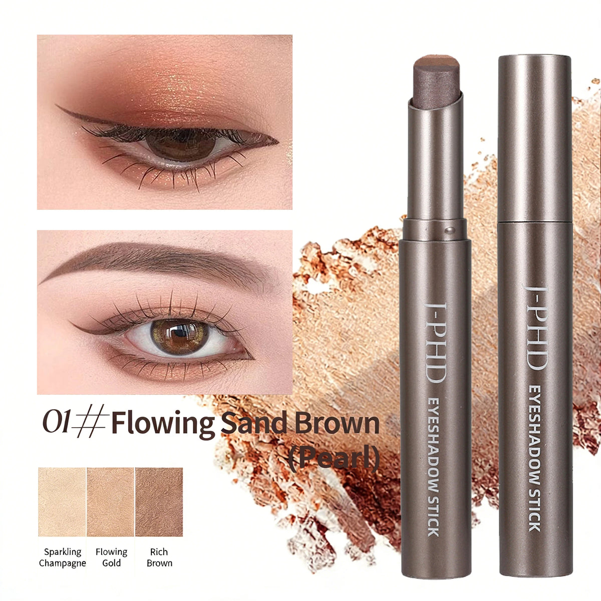 3-in-1 Gradient Eyeshadow Stick – Waterproof Cream Eye Pen Eyeshadow Stick SWANS 01