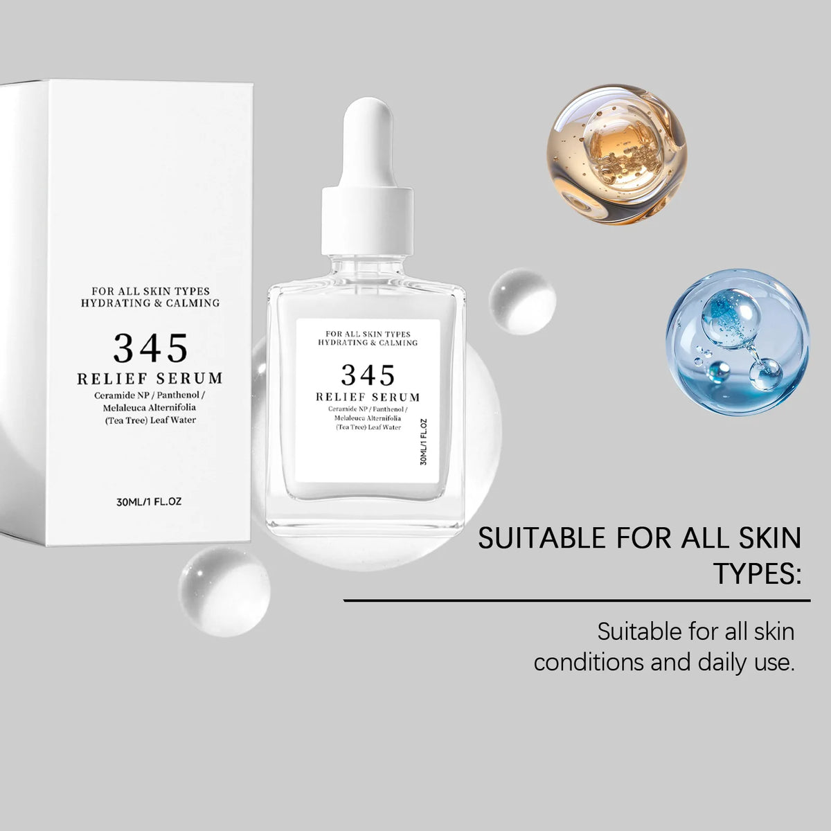 345 Relief Serum – Hydrating Barrier Repair & Brightening Face Serum SWANS