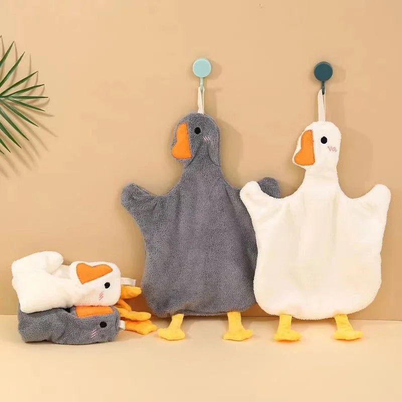 SWANS Cartoon Goose Hanging Hand Towel – Quick Dry & Soft Hanging Hand Towel SWANS