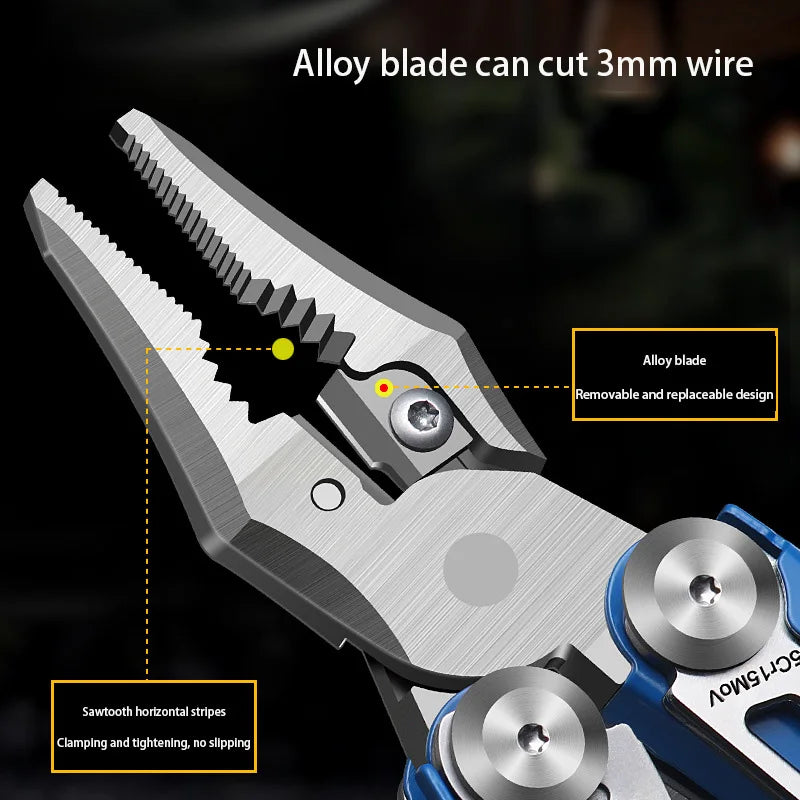 XMSJ DL10 Folding Multifunctional Pliers – EDC Survival Tool Folding Multi-Tool SWANS