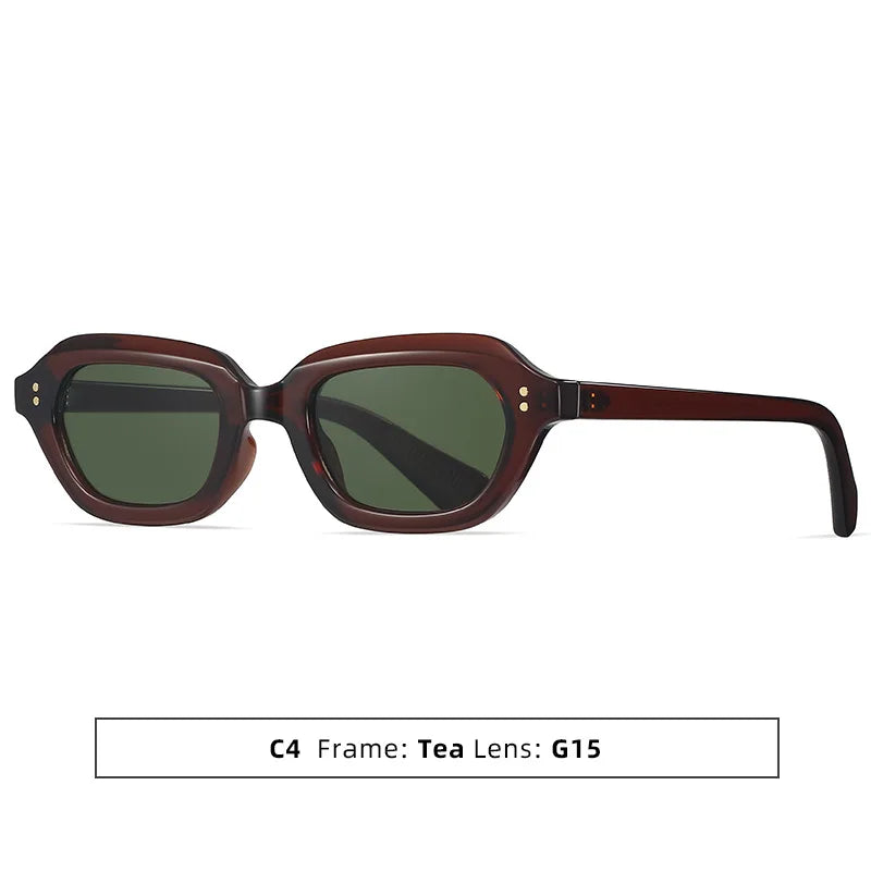Y2K Rivet Irregular Sunglasses – Unisex Punk Vintage Shades Fashion Sunglasses SWANS Tea G15