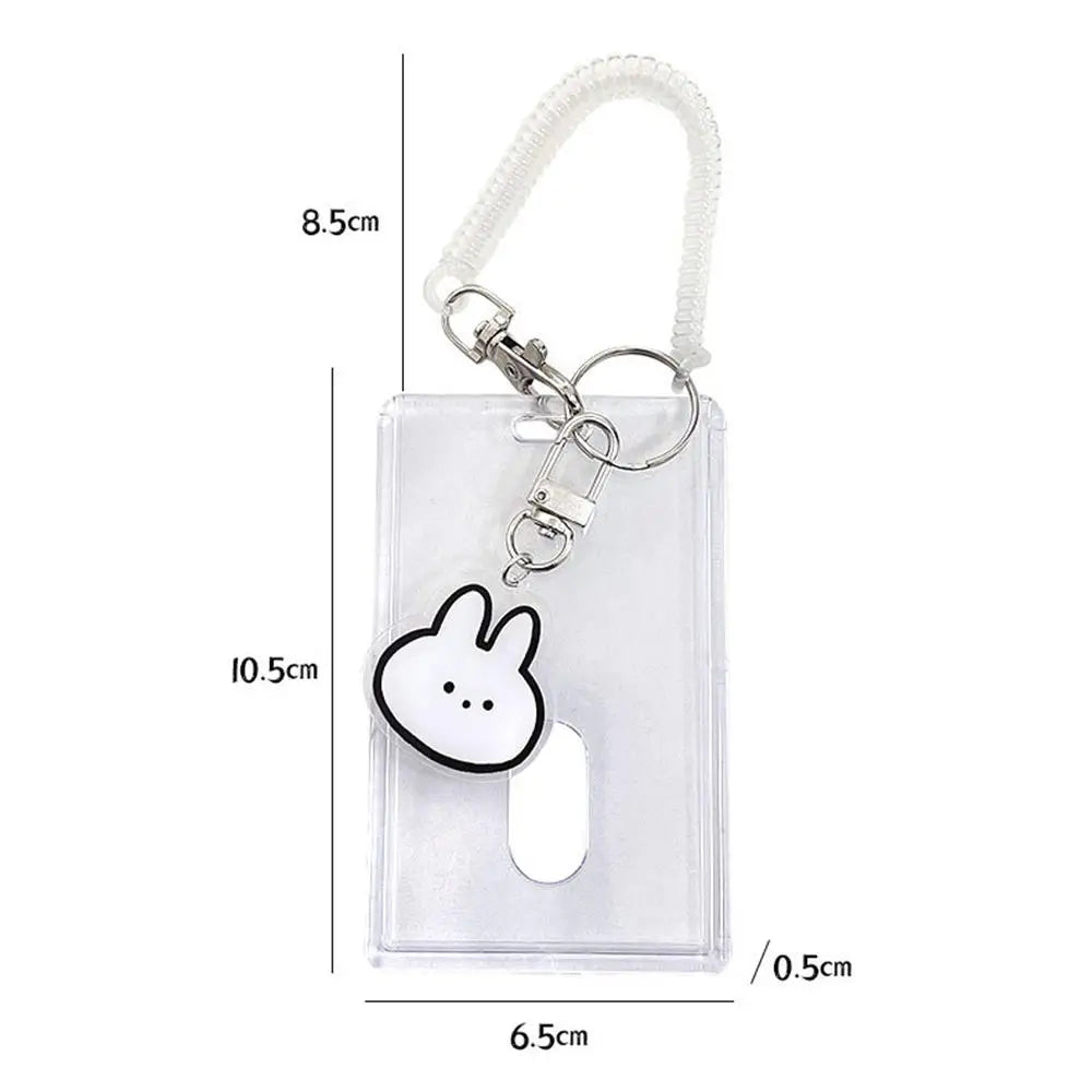 Transparent Acrylic ID Card Holder with Cartoon Keychain Card & ID Holder SWANS
