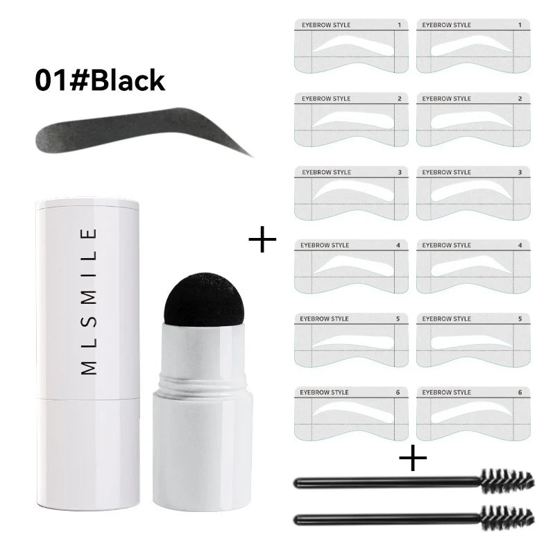 Waterproof Eyebrow Stamp Kit – Stencils, Powder & Brushes Eyebrow Stamp Kit SWANS 01 Set