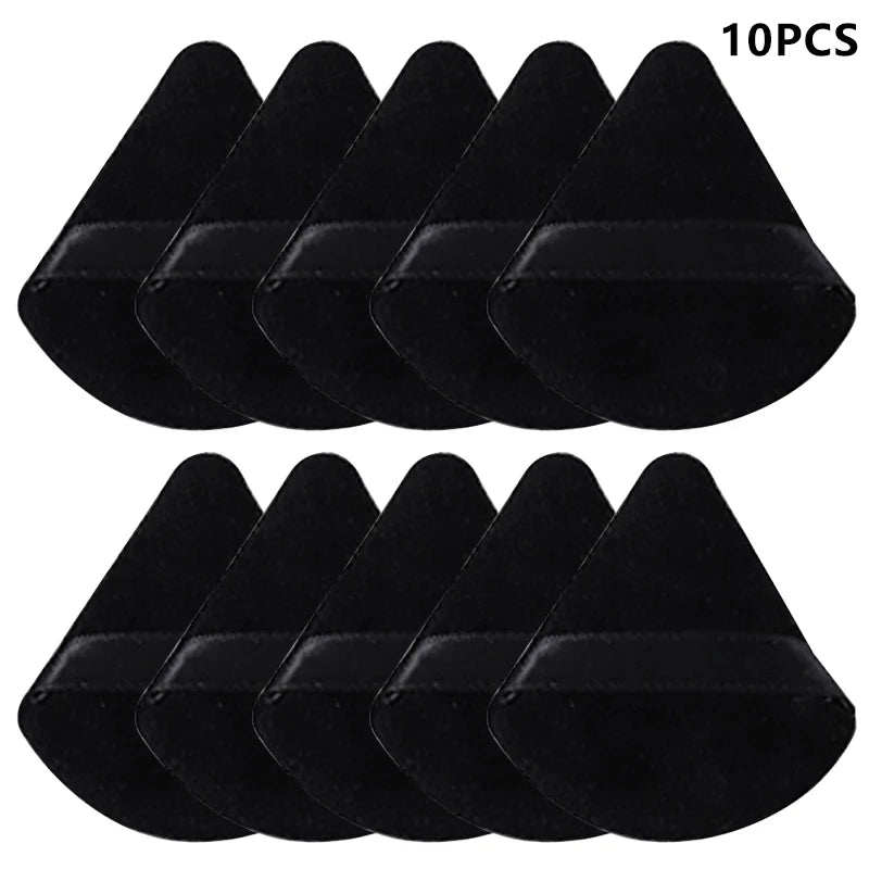 Triangle Crystal Velvet Makeup Sponge Puff – 2/5/10 Pack Makeup Sponge Puff SWANS Black-10pcs