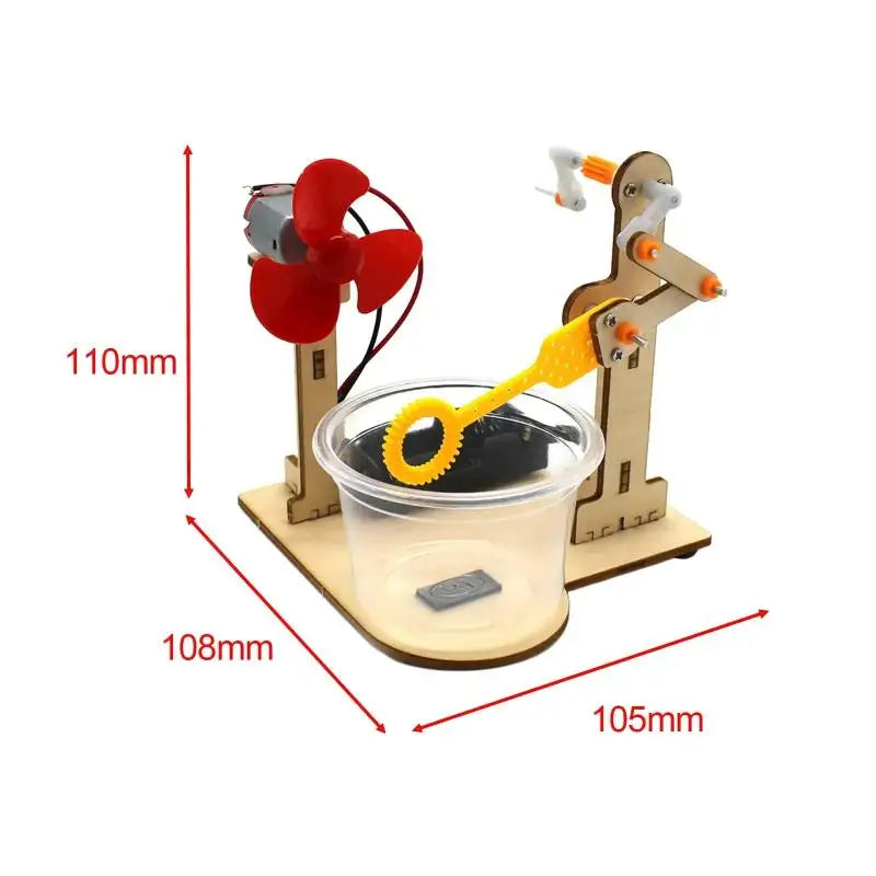 DIY Wooden Bubble Machine STEM Kit – Educational Toy Ages 6–12 DIY STEM Toy Kit SWANS ONE SIZE