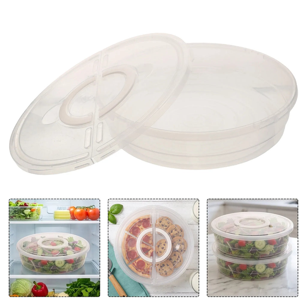 Transparent 2-Compartment Pizza & Cake Storage Container Food Storage Container SWANS Default Title