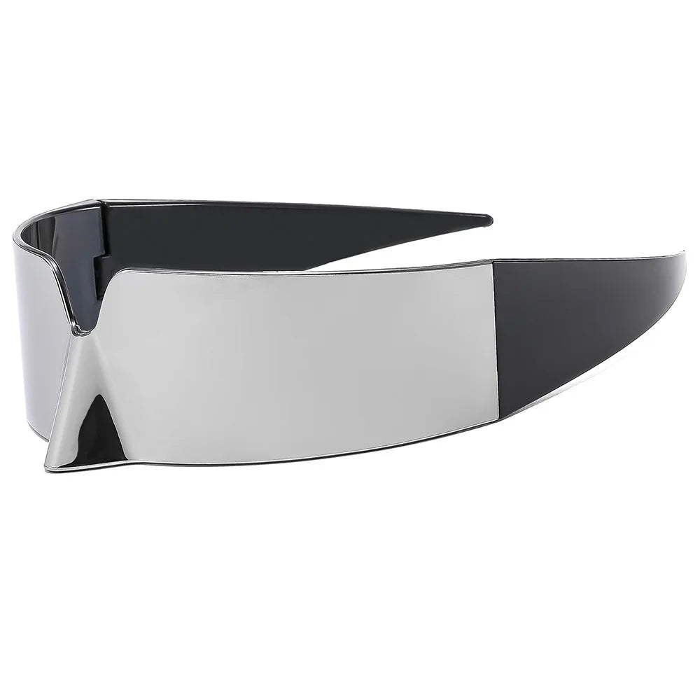 Y2K Rimless UV400 Sunglasses – Punk Vintage Goggle Unisex Fashion Sunglasses SWANS Silver