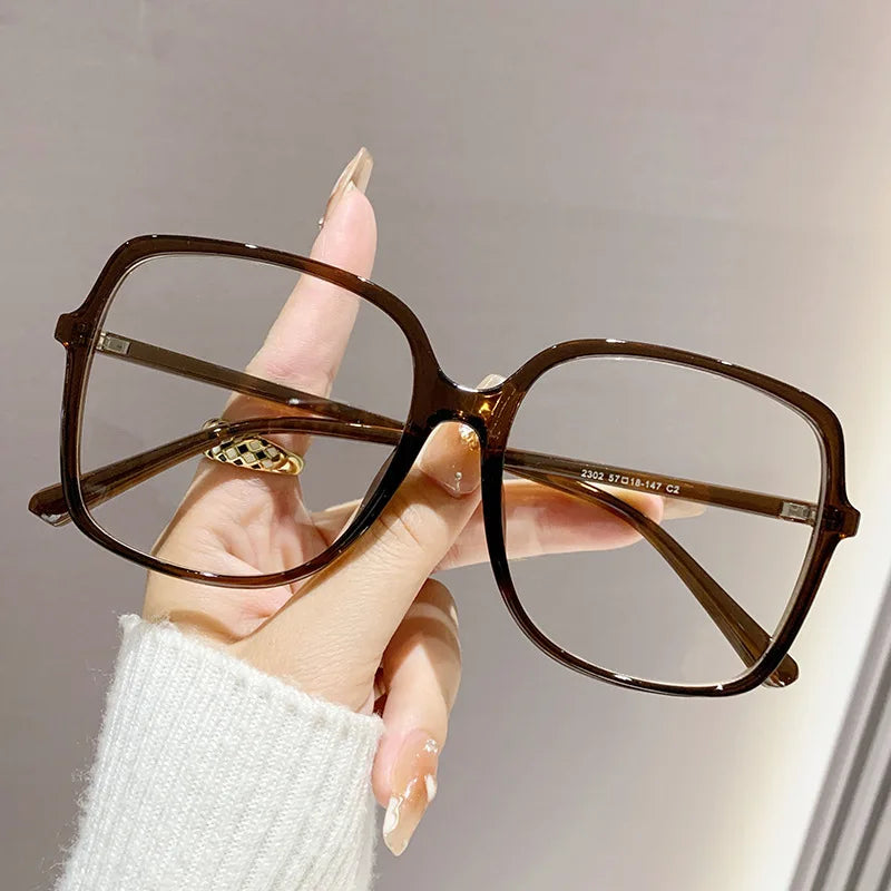 Women's Oversized Blue Light Blocking Glasses | Non-Rx Blue Light Glasses SWANS Brown