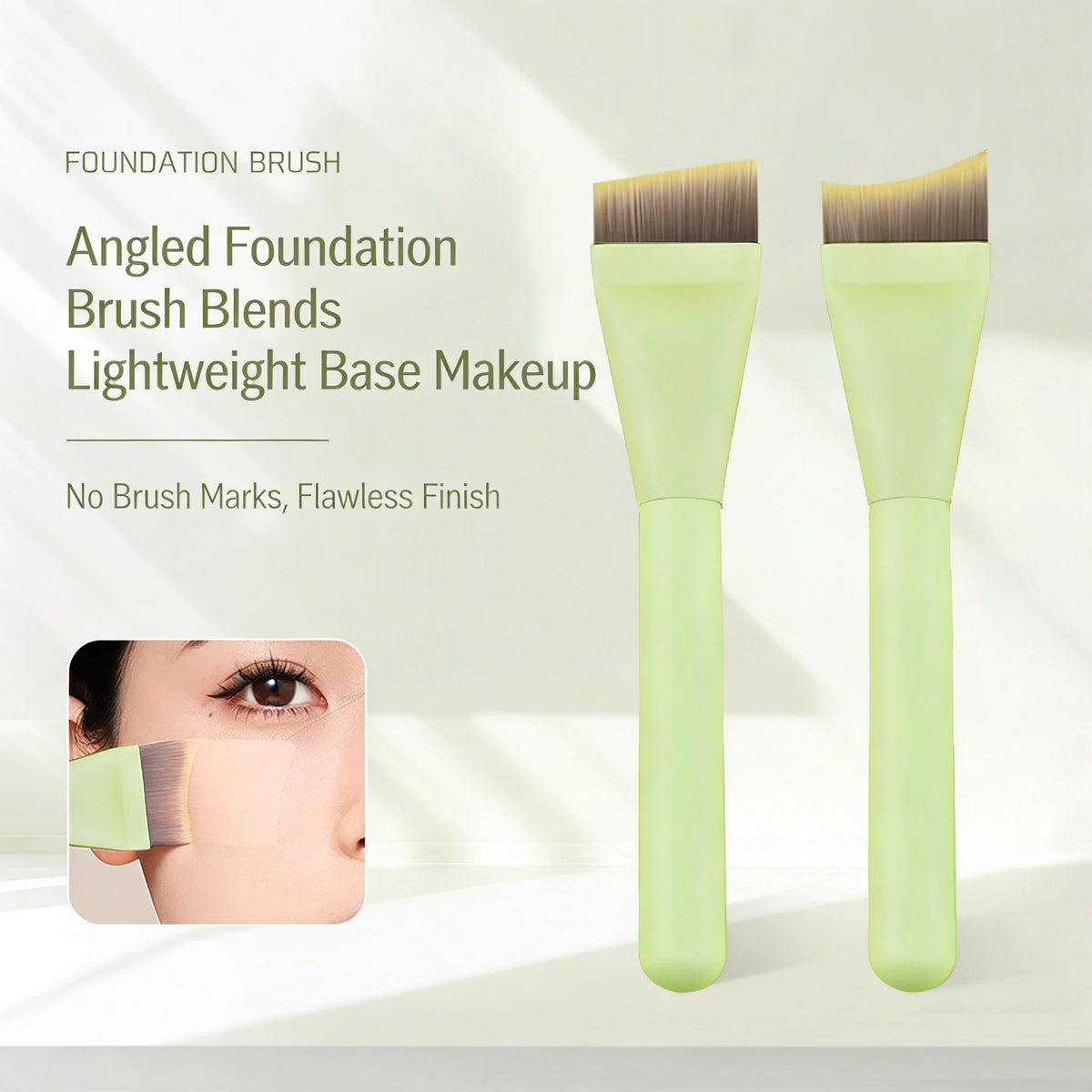 SWANS Angled Foundation Brush – Ultra Thin, Streak-Free Foundation Makeup Brush SWANS