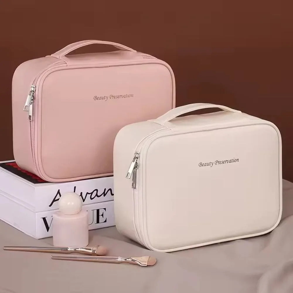 Double Layer Waterproof Makeup Bag – Large Capacity Organizer Cosmetic Organizer Bag SWANS