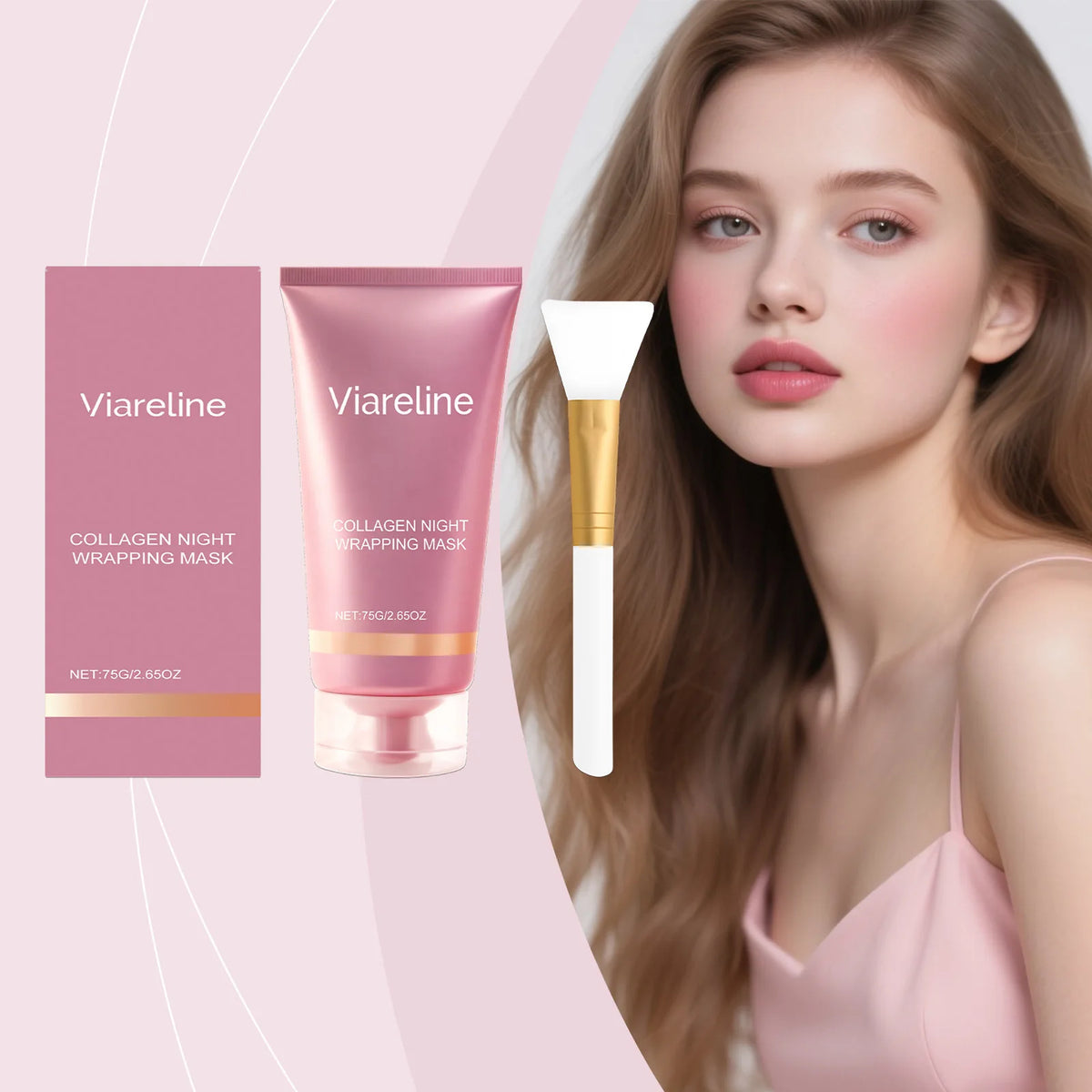 Viareline Collagen Peel-Off Night Mask – Hydrating & Brightening Peel-Off Face Mask SWANS