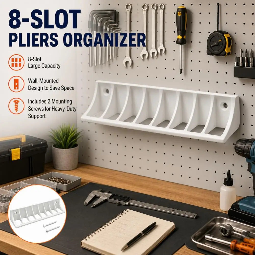 Wall Mount Plier Holder – No-Drill Slip-Resistant Tool Rack Wall Tool Rack SWANS
