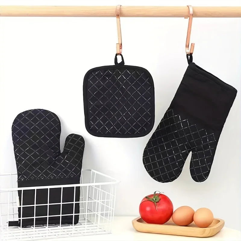 SWANS Oven Glove & Mat Set – Silicone Anti-Slip Kitchen Mitts Oven Glove & Mat Set SWANS