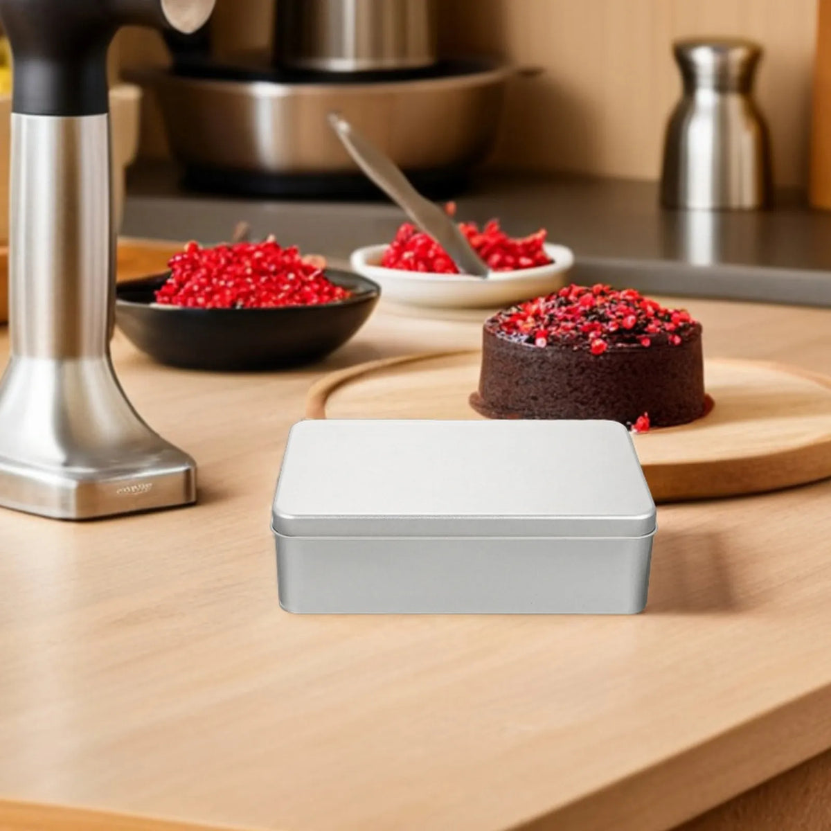 Rectangular Matte Metal Tin Box – Cookie & Candy Storage Tin Food Storage Tin SWANS