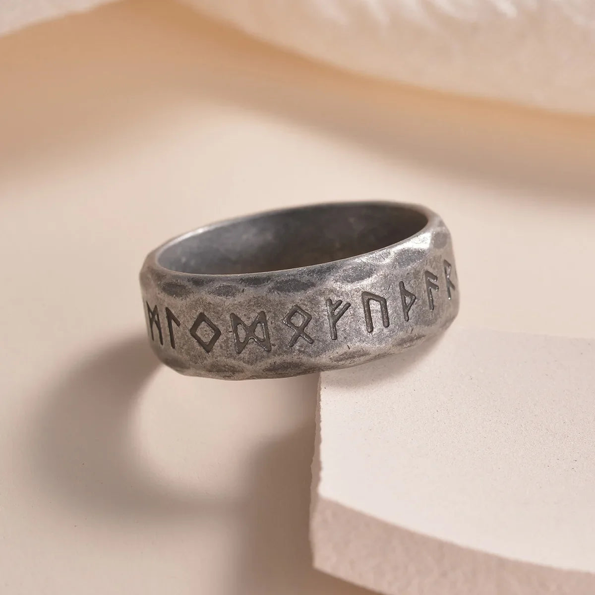 Men's Viking Rune Stainless Steel Ring – Punk Vintage Silver Men's Fashion Ring SWANS Vintage 7