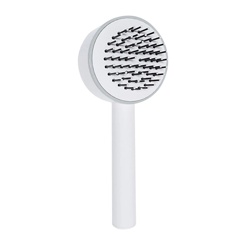 YIBER Self-Cleaning Detangling Hair Brush & Scalp Massager Detangling Hair Brush SWANS White China Mainland
