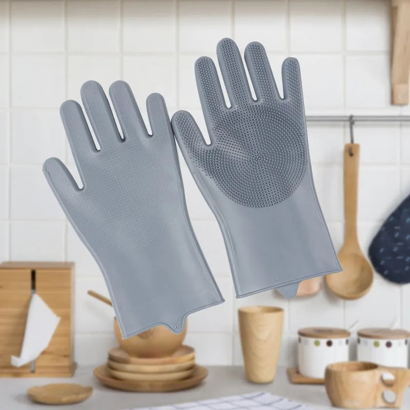 SWANS Pet Silicone Grooming Glove – Dog & Cat Bath Brush Pet Grooming Glove SWANS Grey